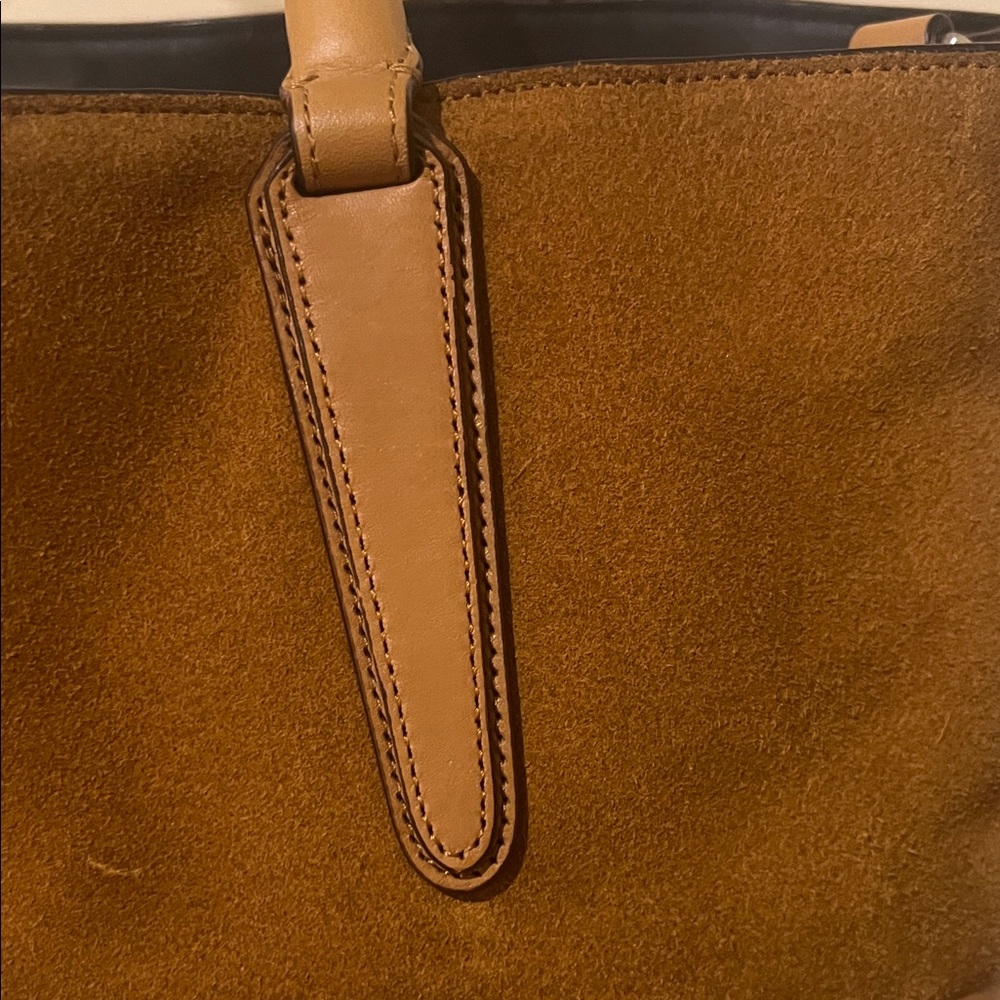 FINAL PRICE COACH Tan Leather/Suede Large Burrough Bag - Picture 3 of 16